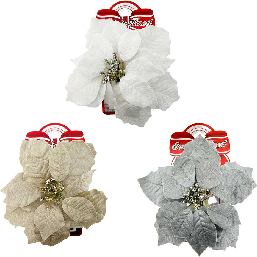 POINSETTIA CLIP 25CM GLD