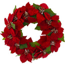 POINSETTIA WREATH 11FL 45CM