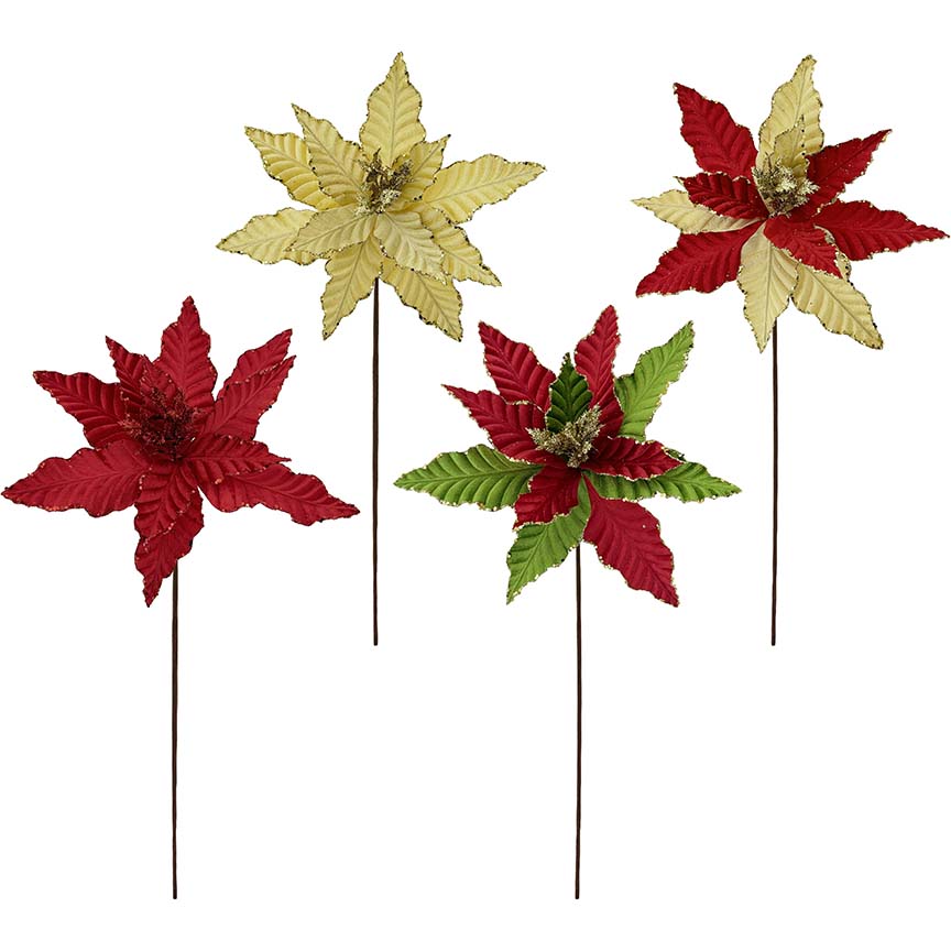 POINSETTIA LONG STEM 60CM 4ASTD TRD