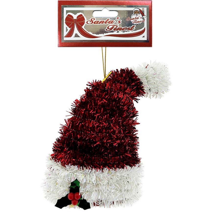 SANTA HAT TINSEL 3D 14x11CM