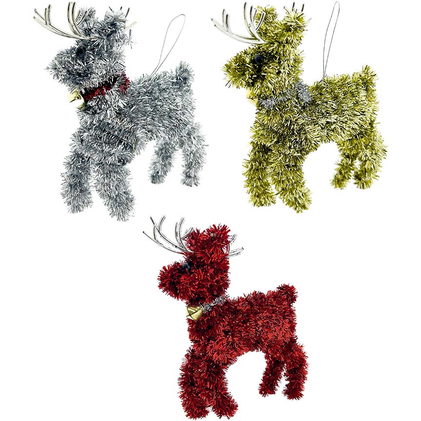 REINDEER TINSEL 3D 16x14CM