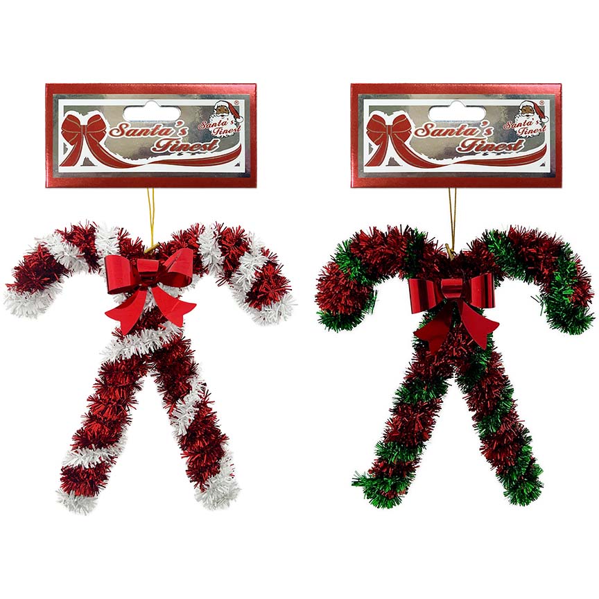 DOUBLE CANDYCANE TINSEL 3D 18x16CM