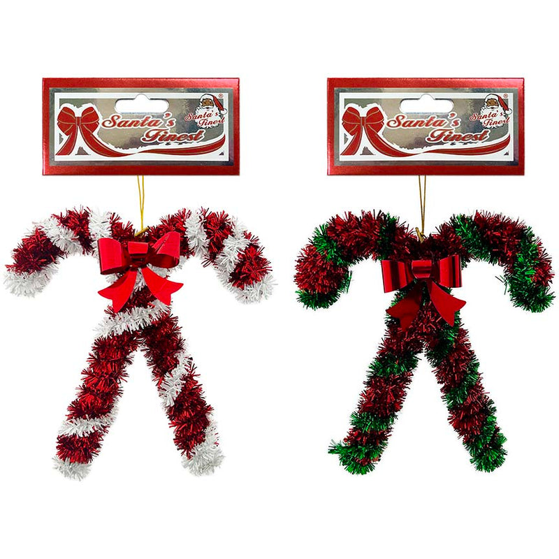 DOUBLE CANDYCANE TINSEL 3D 18x16CM