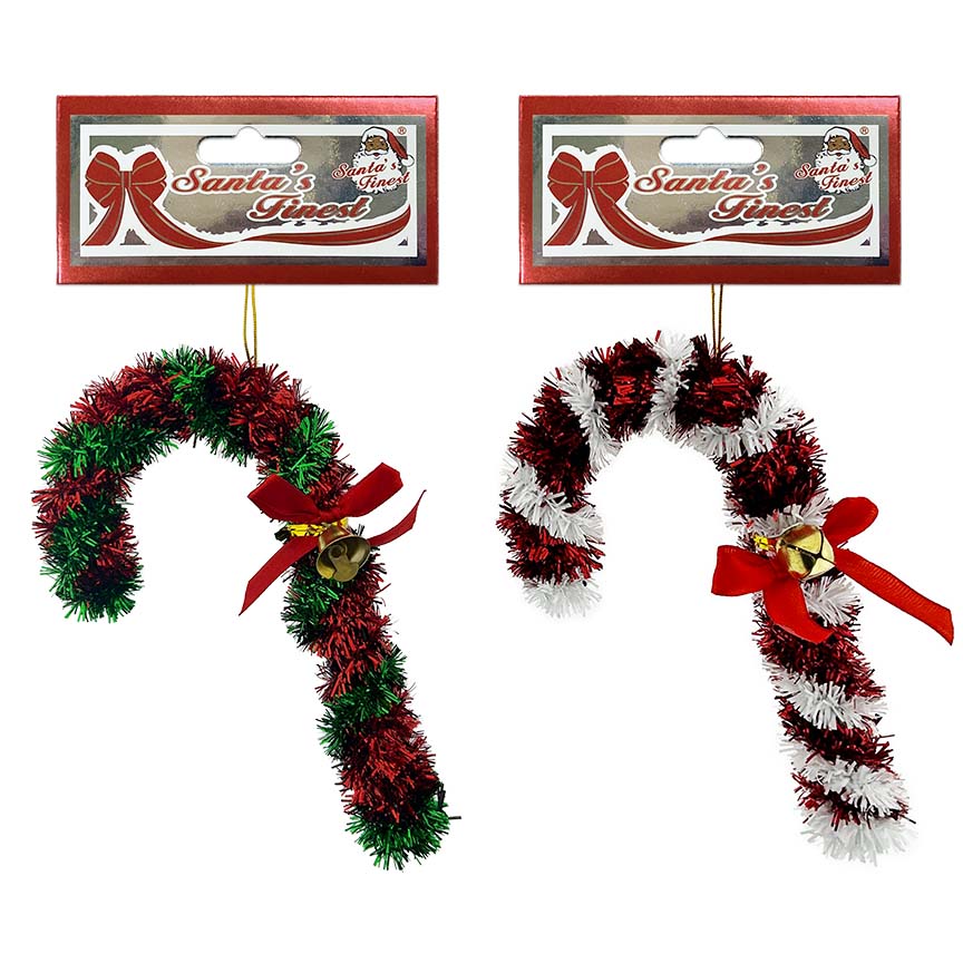 CANDYCANE TINSEL 3D 15.5x8.5CM 2ASTD