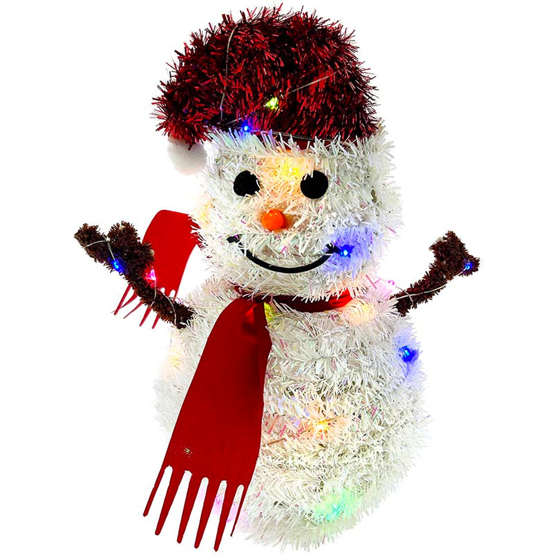 SNOWMAN TINSEL 3D 34x16CM LIGHT UP
