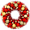 BALL TINSEL WREATH RED&GOLD 50CM