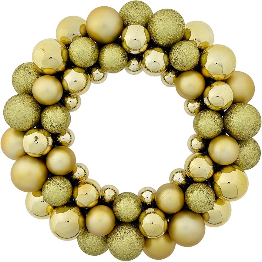 BALL WREATH GOLD 50CM