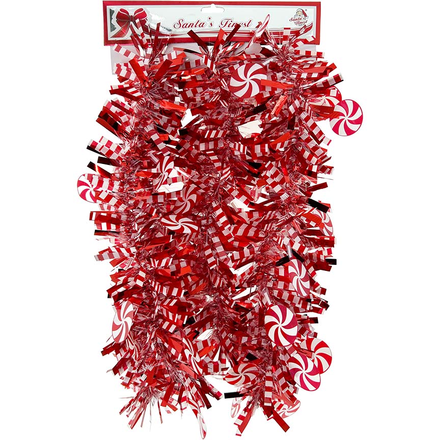 GARLAND THICK/CANDY CUT 9FT CND