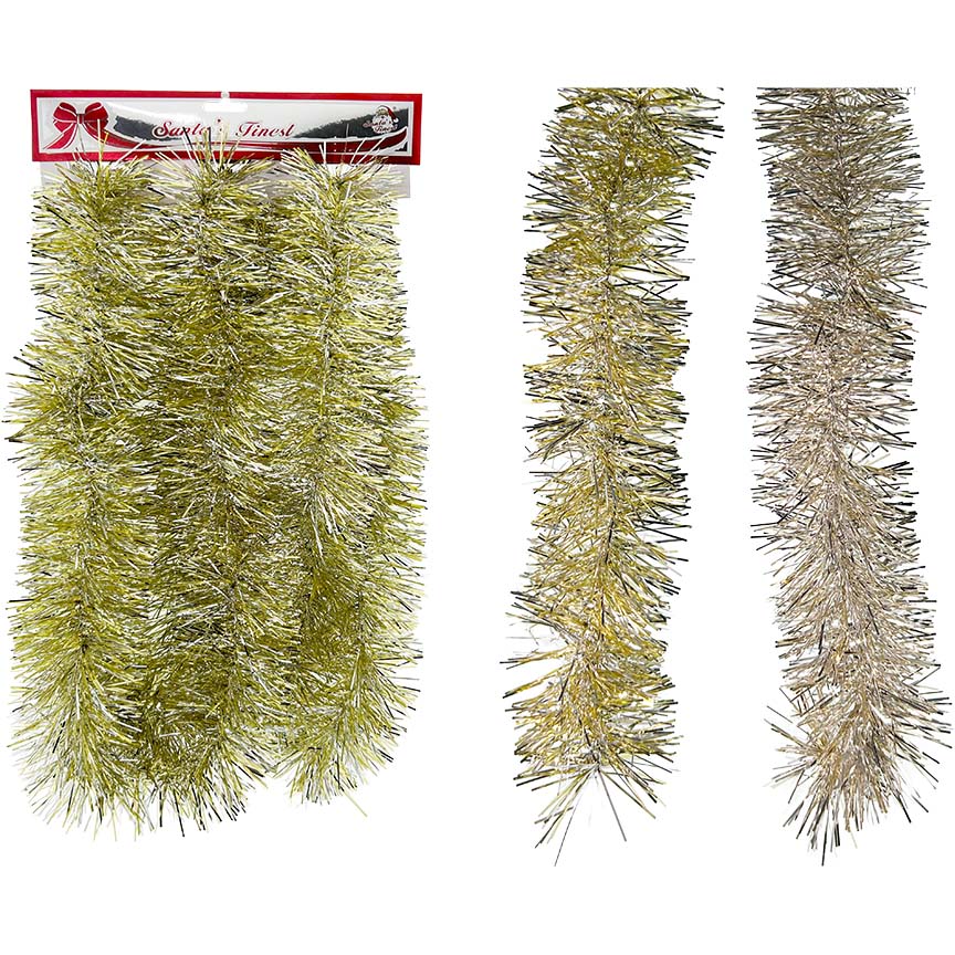 GARLAND THIN CUT 9FT 2ASTD GLD