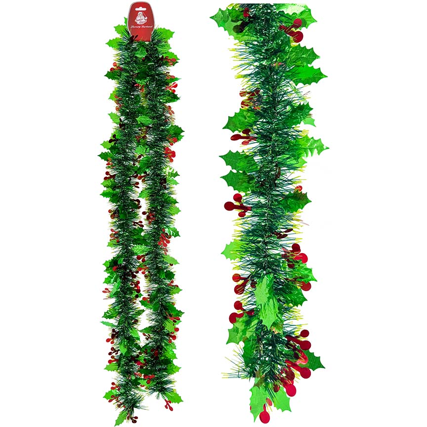 GARLAND BERRY HOLLY LF 6FT GRN TRD