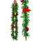 GARLAND GREEN W/ BOW & BALL 6FT TRD