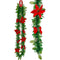 GARLAND GRN W/ BOW & POINSETTIA 6FT TRD