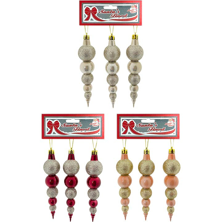 FINIAL BALL ORN 3PC BERRY