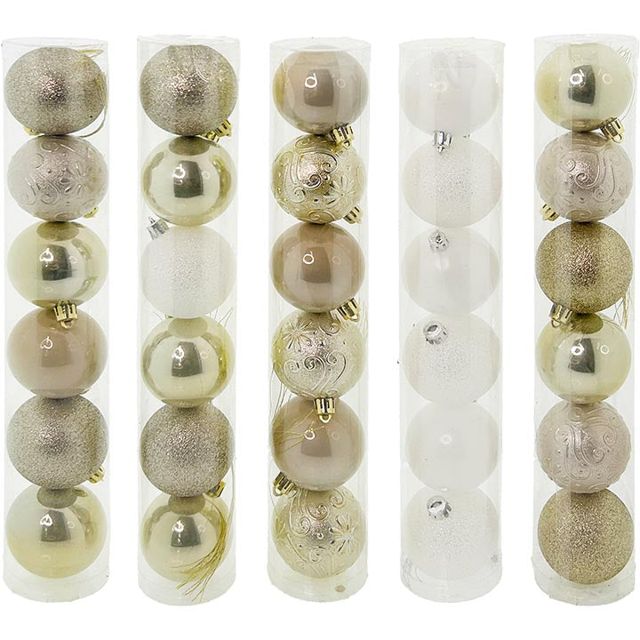 BALL TUBE DESIGNER; 6PC 6CM GLD