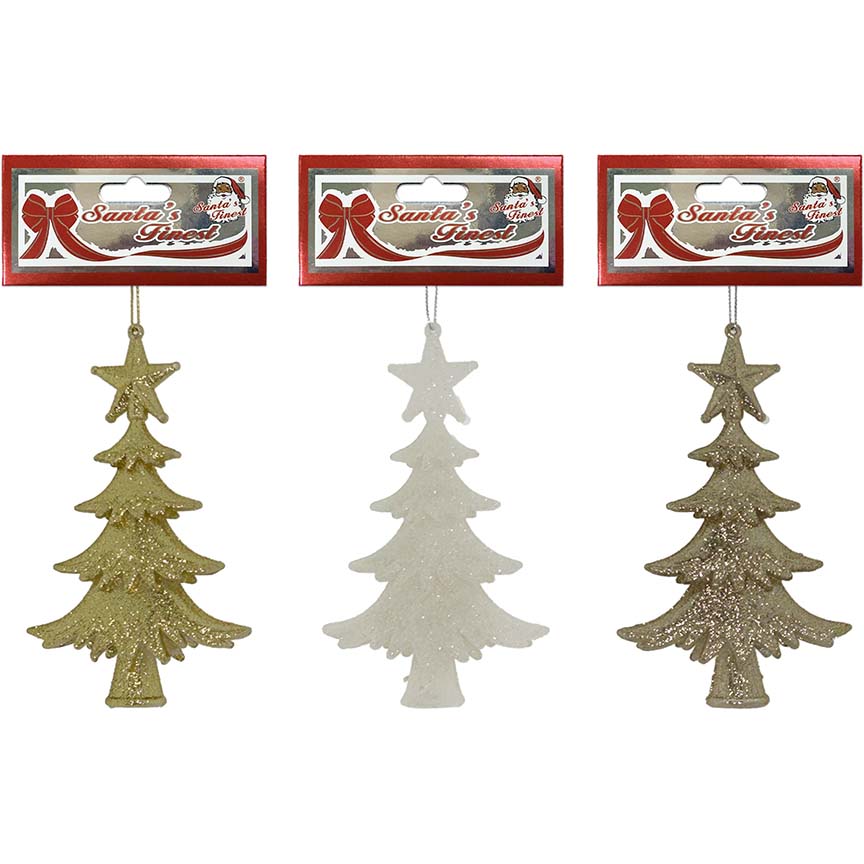 CHRISTMAS TREE 14x9CM GLTR 3ASTD GLD