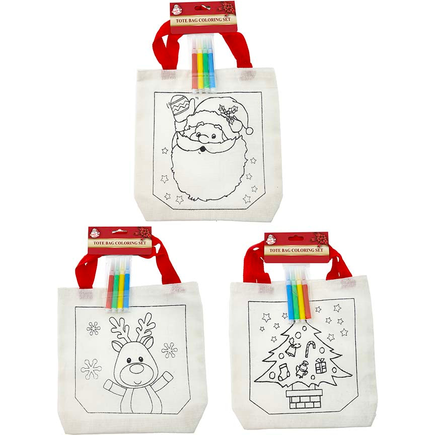 TOTE BAG DIY W/ MARKERS 20CM 3ASTD