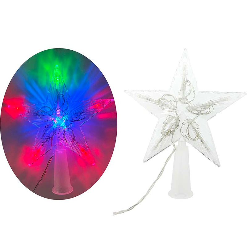 STAR TREE TOPPER 16CM BATTERY MULTICOLOR