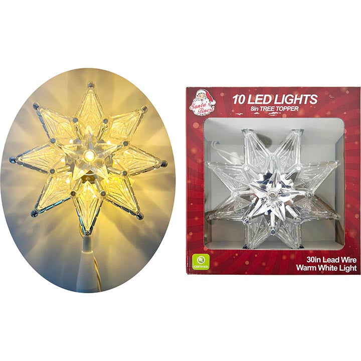 TREE TOPPER STAR LIGHT UP 8"