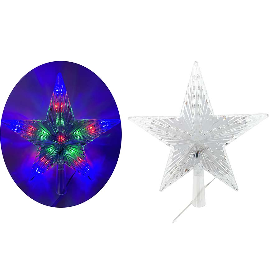 STAR TREE TOPPER 21CM BATTERY MULTICOLOR