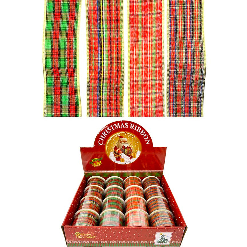 CHRISTMAS PLAID RIBBON 6.3CMx3YD