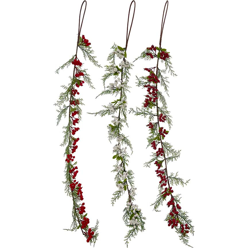 GARLAND BERRY LEAVES 3ASTD 128CM