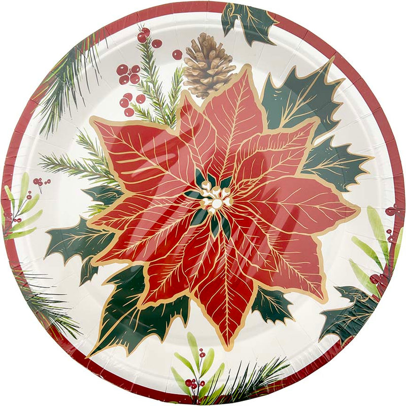 PAPER PLATES CHRISTMAS ROUND 8PC 9IN
