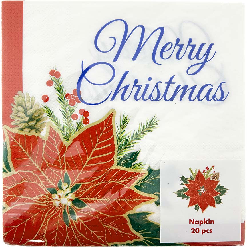 NAPKINS CHRISTMAS 16PC 6.5INCH