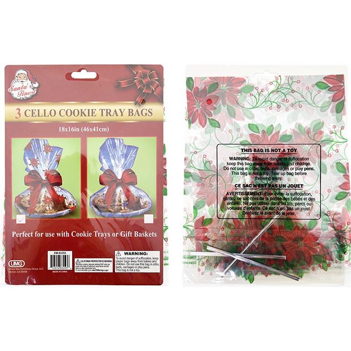 CELLO COOKIE TRAY BAGS 3CT 2ASTD