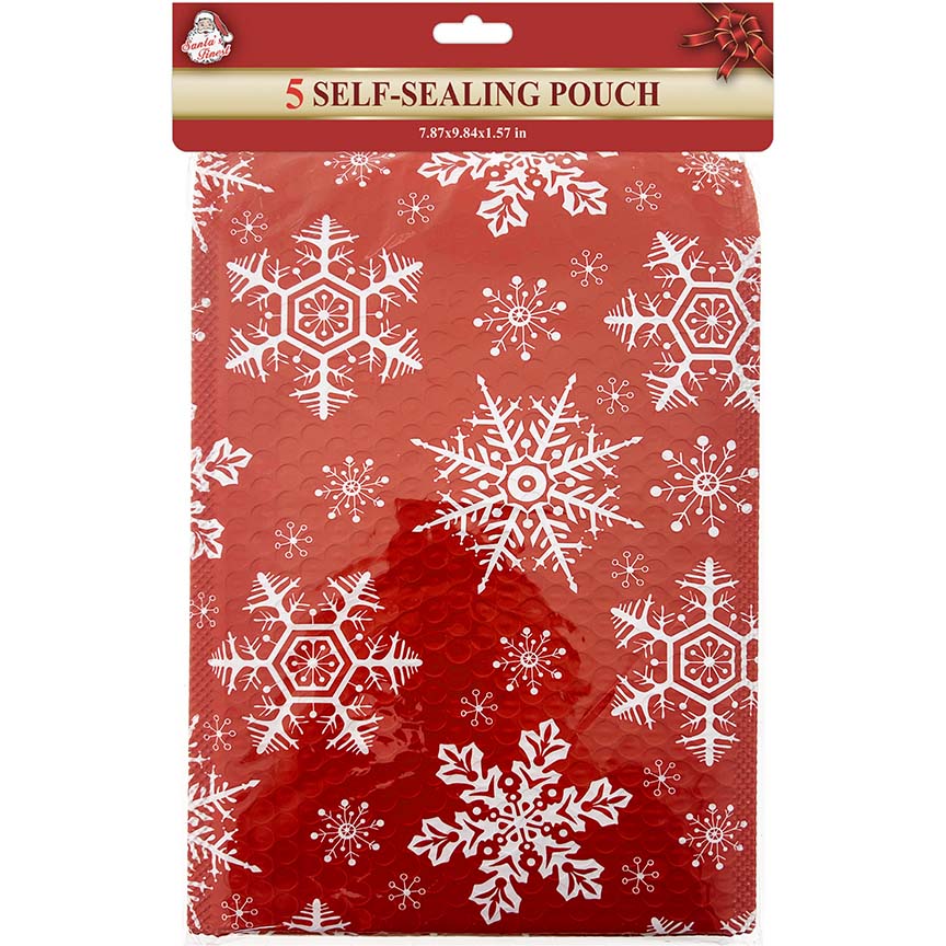 XMAS BUBBLE MAILERS 5PK 25CM