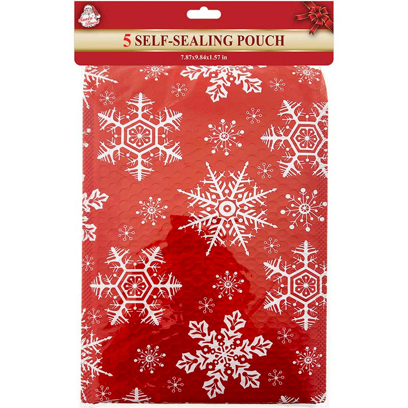 XMAS BUBBLE MAILERS 5PK 25CM