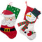 STOCKING SANTA & SNOWMAN 47CM 2ASTD
