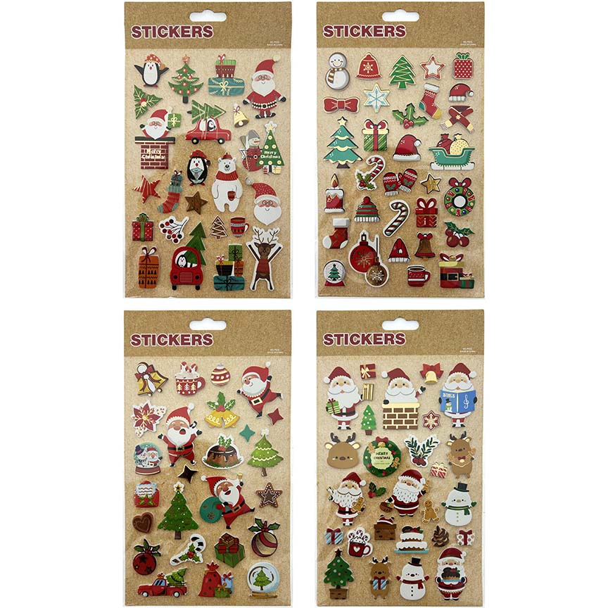 CHRISTMAS FOAM STICKERS 4ASTD P235