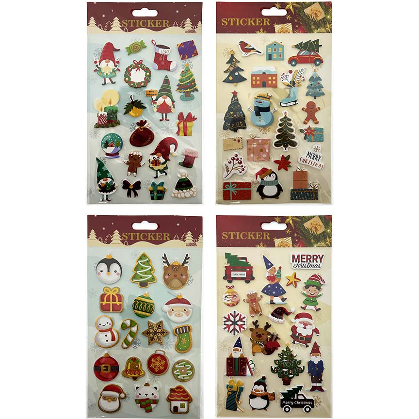 XMAS FOAM STICKERS 4ASTD P162