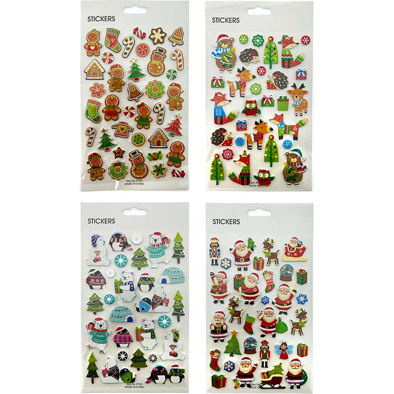 CHRISTMAS FOAM STICKERS 4ASTD P123