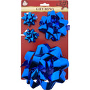 GIFT BOW 4PC 3 SIZES BLUE