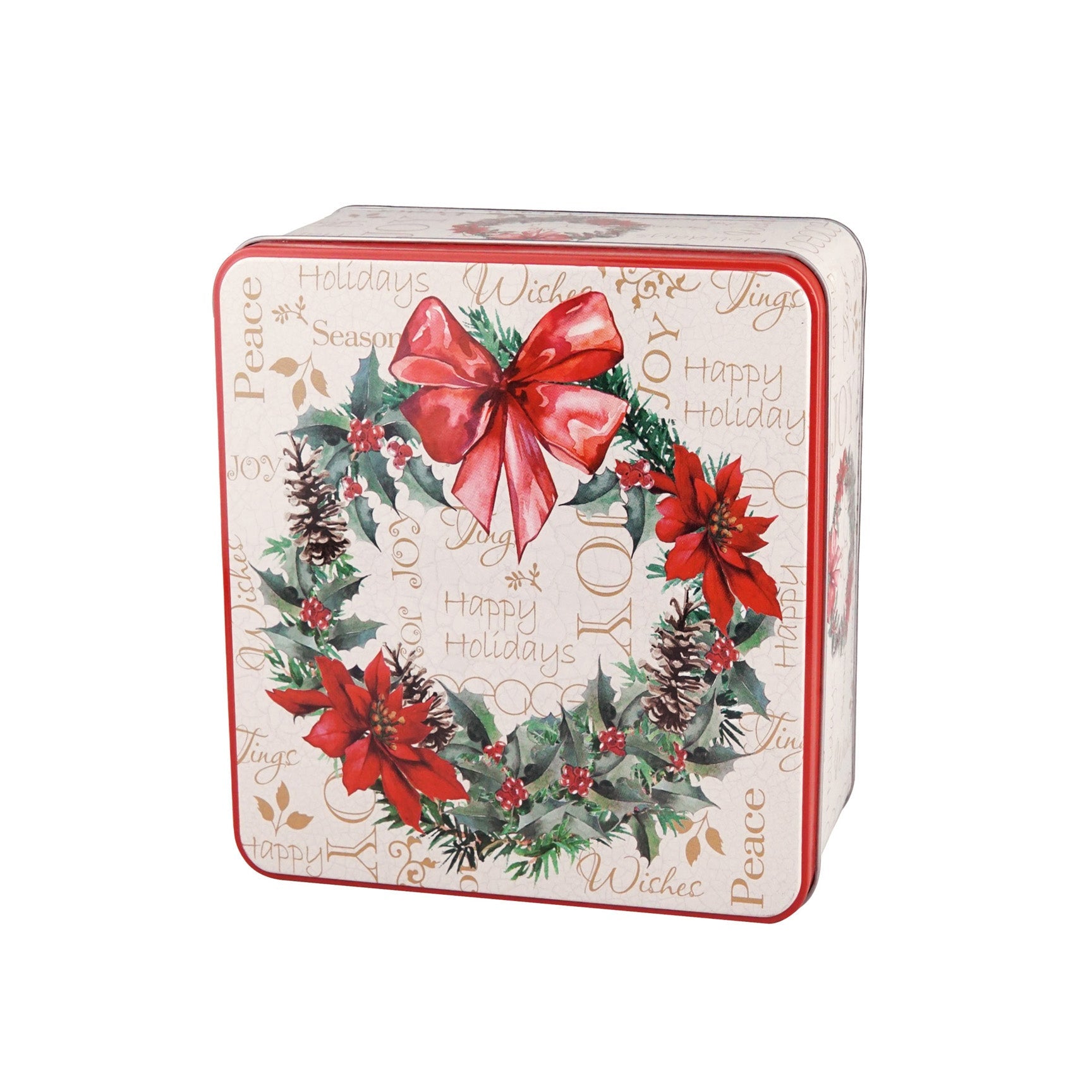 GIFT TIN CONTAINER 18.1x18.1x8.5(H)CM