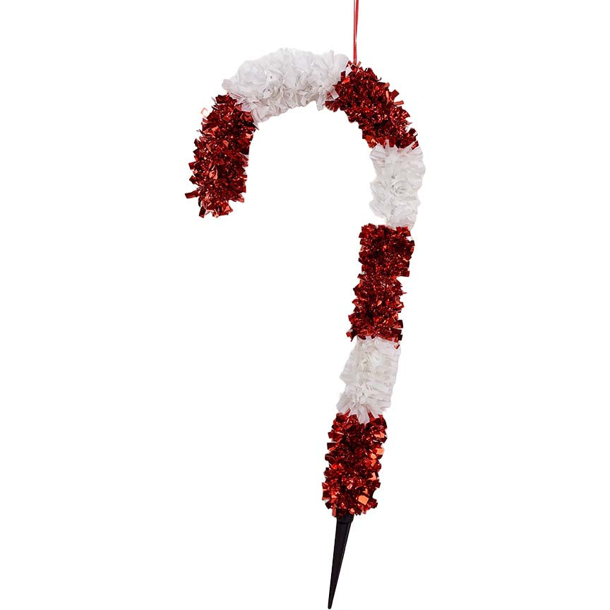 CANDYCANE TINSEL W/ STAKE 48CM