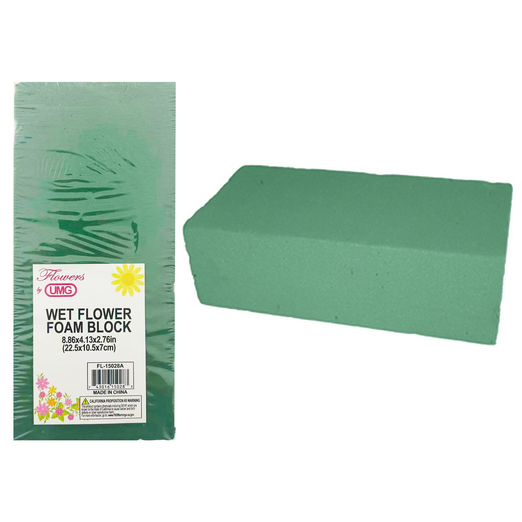 FLOWER FOAM BLOCK WET GREEN 22.5x10.5x7CM