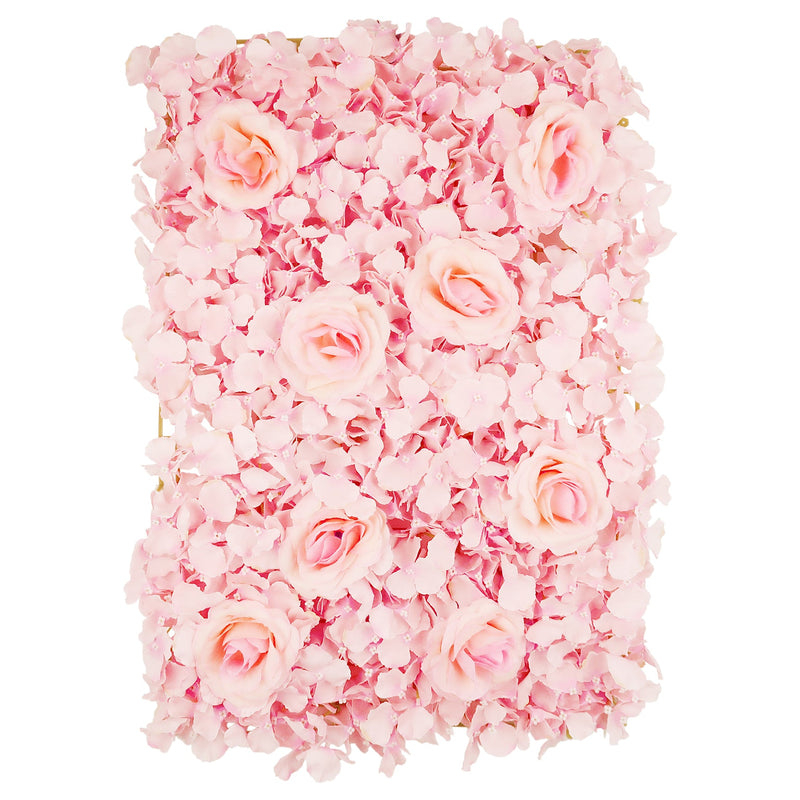 HYDRANGEA  WITH ROSE FLOWER WALL PANEL MAT LIGHT PINK