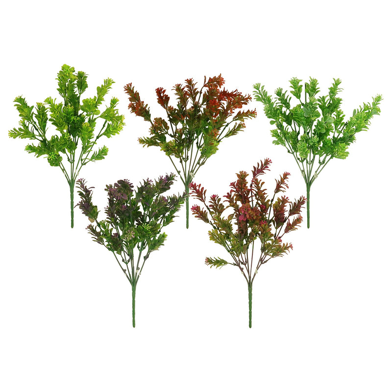 LEAF BUSHES 7-BRANCH 5 COLORS ASSTD