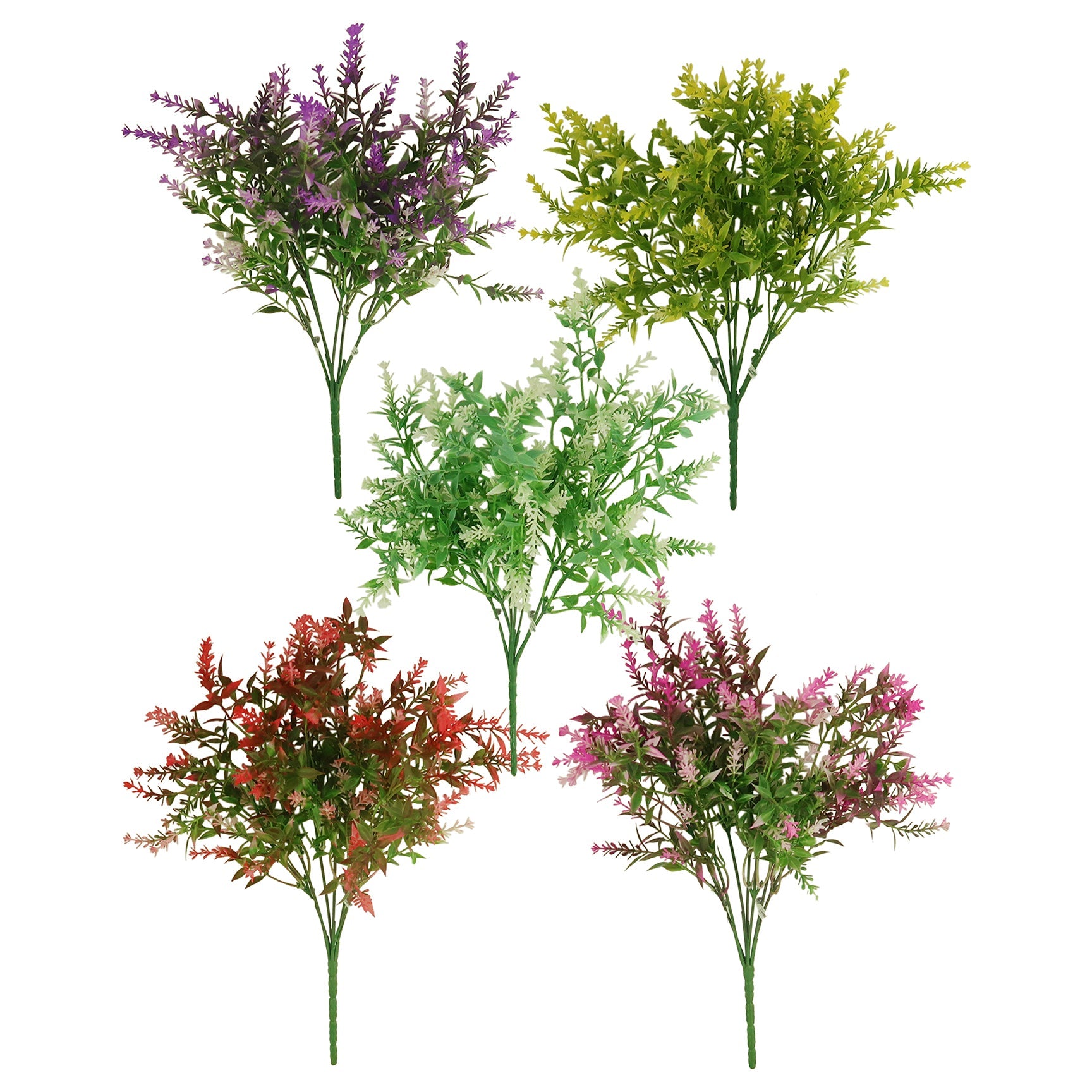 LEAF BUSHES 7-BRANCH 5 COLORS ASSTD