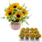 DAISY BOUQUET W/ POT YELLOW 7CT