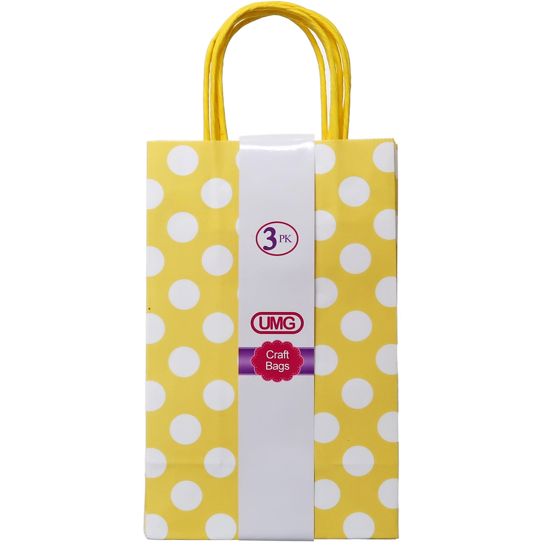 CRAFT BAG INV POLKA YELLOW SM 3PC