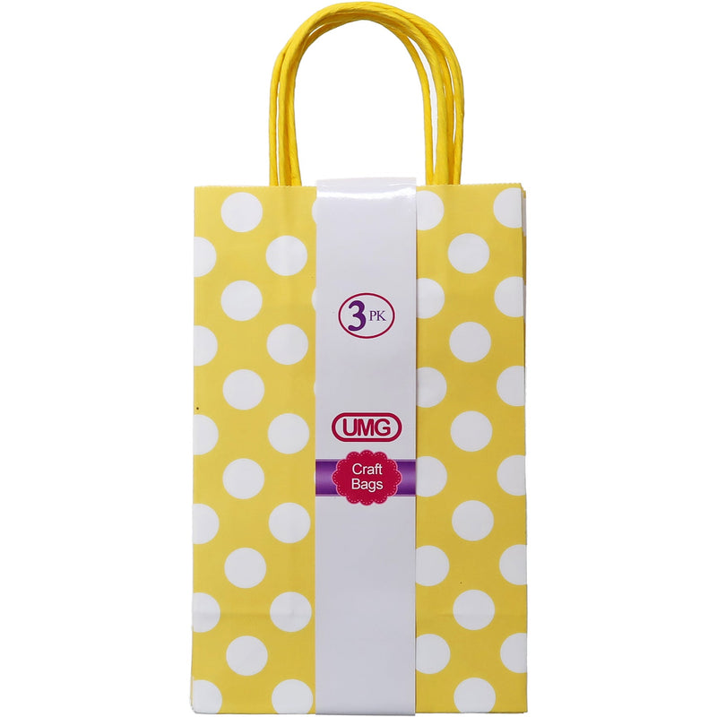 CRAFT BAG INV POLKA YELLOW SM 3PC