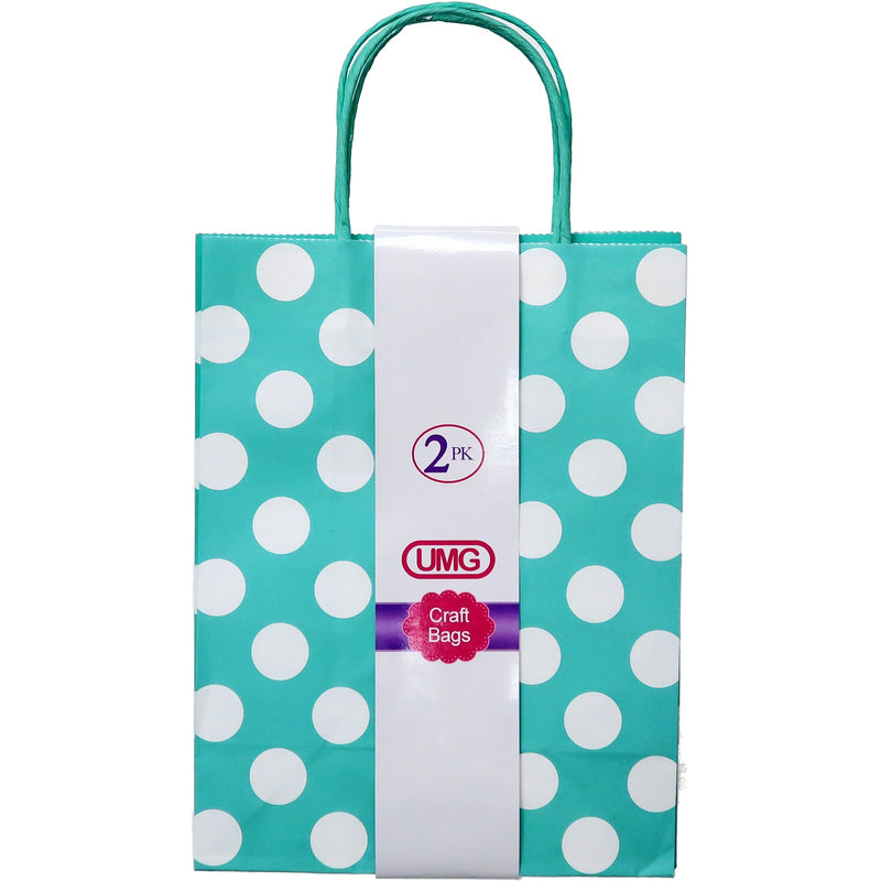 CRAFT BAG INV POLKA TEAL MD 2PC