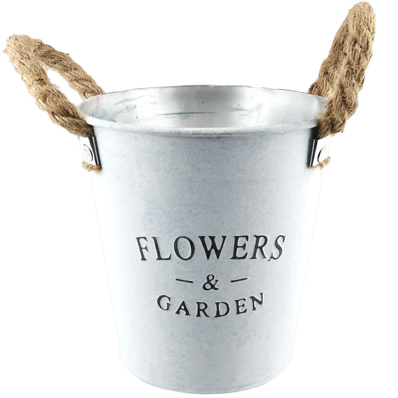 GALVANIZED FLOWER POT BIG 15*16CM