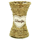 WOVEN JUTE VASE WITH CLOTH LABEL (I LOVE YOU)