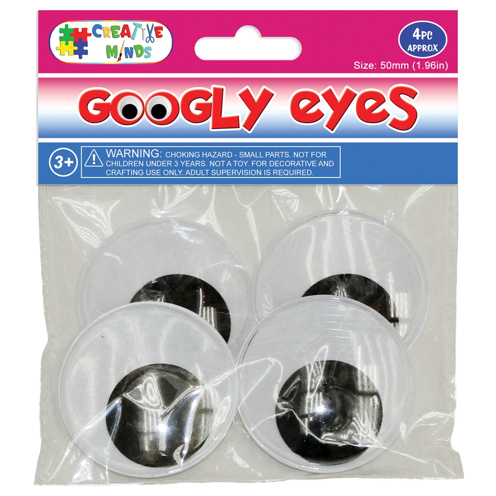 GOOGLY EYES ROUND 50MM 4CT