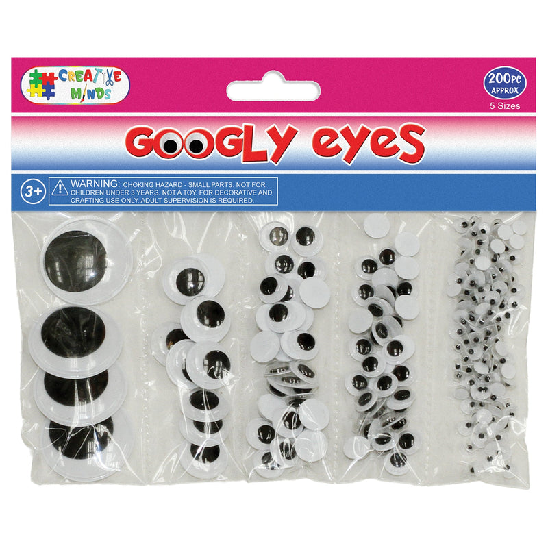 GOOGLY EYES ROUND 5MM-30MM ASSTD W/ 5-COMP