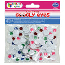 GOOGLY EYES; OVAL 5-20MM 100CT ASSTD. COLOR